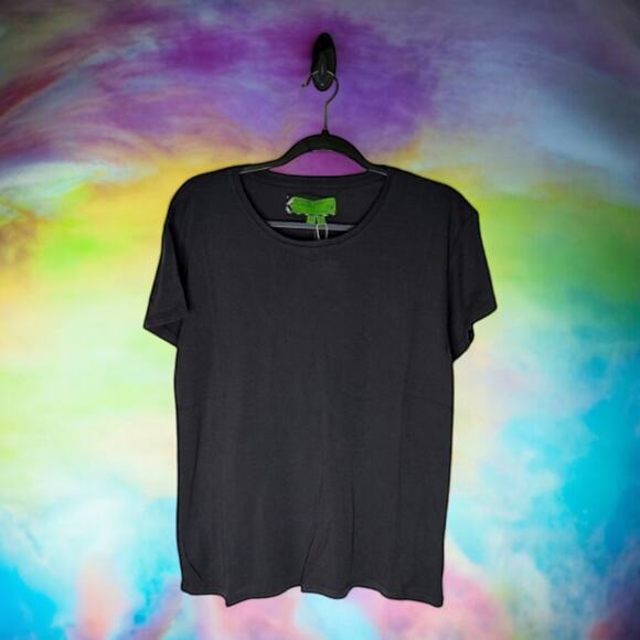 Free People Minimalist Basic Black Small T-Shirt Sandrine Rose Virgin Label NEW - Picture 3 of 8